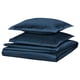 HAMPFLOCKEL Housse de couette et 2 taies, bleu foncé, 240x220/50x60 cm
