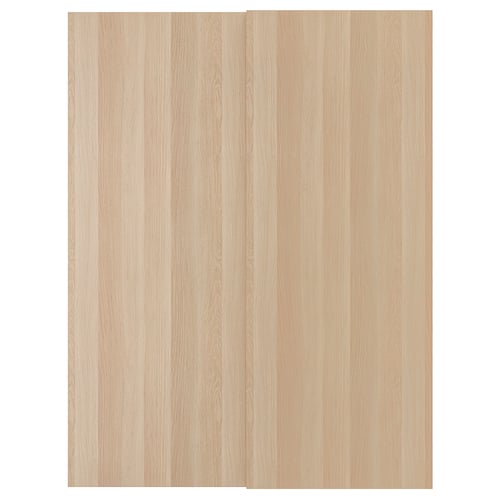 HASVIK Jeu 2 ptes coul, effet chêne blanchi, 150x201 cm