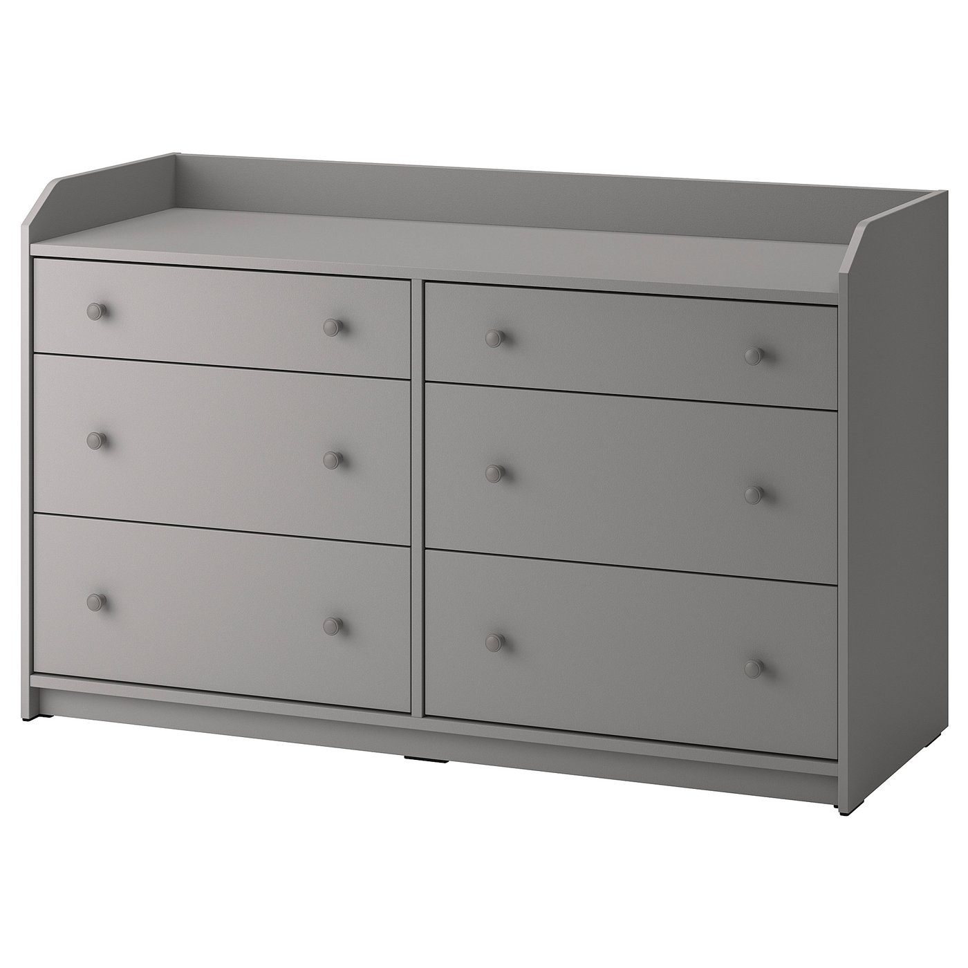 HAUGA Commode 6 tiroirs, gris, 138x84 cm IKEA
