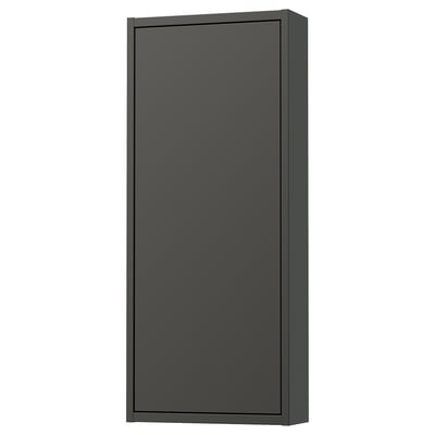 HAVBÄCK Élément mural avec porte, gris foncé, 40x15x95 cm