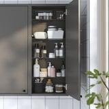 HAVBÄCK Élément mural avec porte, gris foncé, 40x15x95 cm