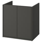 HAVBÄCK Meuble lavabo avec portes, gris foncé, 60x48x63 cm