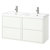 HAVBÄCK / ORRSJÖN Élément lavabo/vasque/mitigeur, blanc, 122x49x69 cm