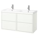 HAVBÄCK / ORRSJÖN Élément lavabo/vasque/mitigeur, blanc, 122x49x69 cm