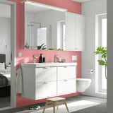HAVBÄCK / ORRSJÖN Élément lavabo/vasque/mitigeur, blanc, 122x49x69 cm