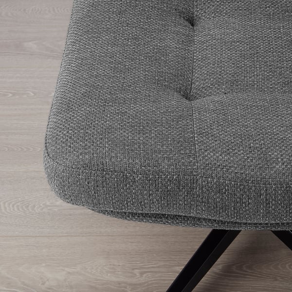 HAVBERG Fauteuil avec repose-pieds, Lejde gris/noir