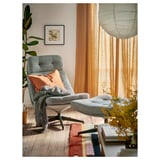 HAVBERG Fauteuil avec repose-pieds, Lejde gris/noir