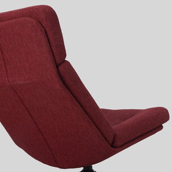 HAVBERG Fauteuil pivotant, Lejde brun-rouge
