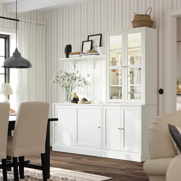 HAVSTA Combinaison rgt ptes coulissantes, blanc, 202x47x212 cm