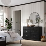 HAVSTA Commode 6 tiroirs, noir, 121x47x89 cm