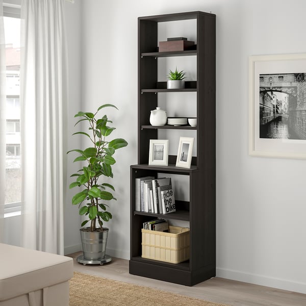 HAVSTA Étagère avec plinthe, brun foncé, 61x37x212 cm