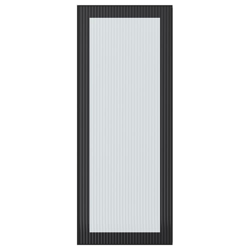 HEJSTA Porte vitrée, anthracite/verre cannelé, 40x100 cm