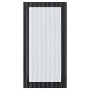 HEJSTA Porte vitrée, anthracite/verre cannelé, 30x80 cm