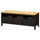 HEMNES Banc TV, brun noir/brun clair, 148x47x57 cm