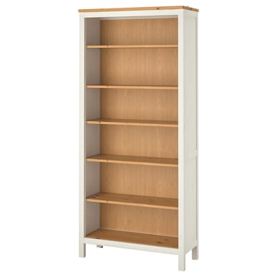 HEMNES Bibliothèque, teinté blanc/brun clair, 90x197 cm