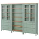 HEMNES Combi rangement portes/tiroirs, gris vert/teinté brun clair, 270x197 cm