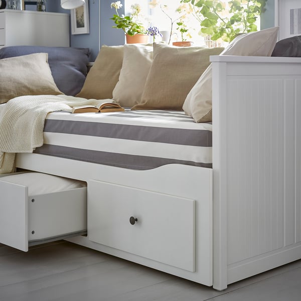 HEMNES Mobilier chambre, lot de 3, teinté blanc, 80x200 cm