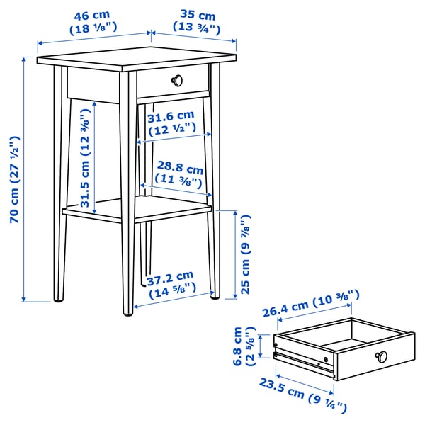HEMNES Mobilier chambre, lot de 4, teinté blanc, 140x200 cm