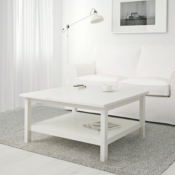 HEMNES Table basse, teinté blanc, 90x90 cm