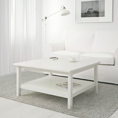 HEMNES Table basse, teinté blanc, 90x90 cm