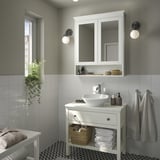 HEMNES / VÄSTERSJÖN Élément lavabo tir/lavabo/mitigeur, blanc, 82x48x90 cm