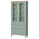 HEMNES Vitrine à trois tiroirs, gris vert/teinté brun clair, 90x197 cm