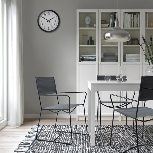 HÖGALT Chaise, noir/Älvsborg gris foncé