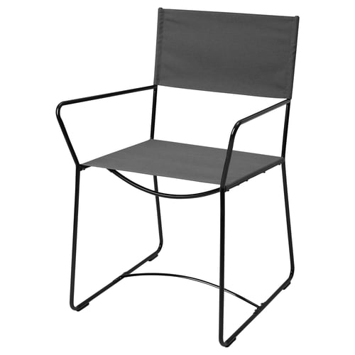 HÖGALT Chaise, noir/Älvsborg gris foncé