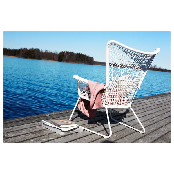 HÖGSTEN Fauteuil, extérieur, blanc