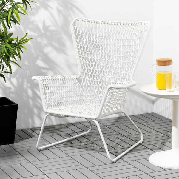 HÖGSTEN Fauteuil, extérieur, blanc