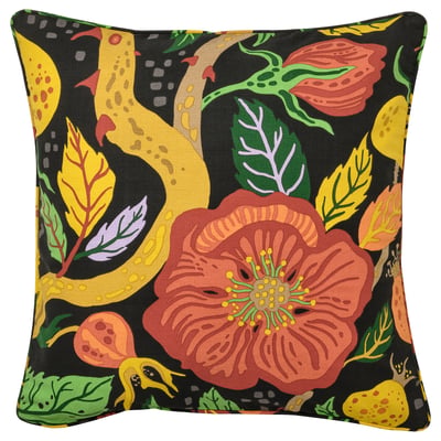 HÖSTAGILLE Housse de coussin, motif floral multicolore, 50x50 cm