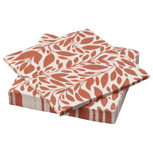 HÖSTAGILLE Serviettes en papier, orange, 33x33 cm
