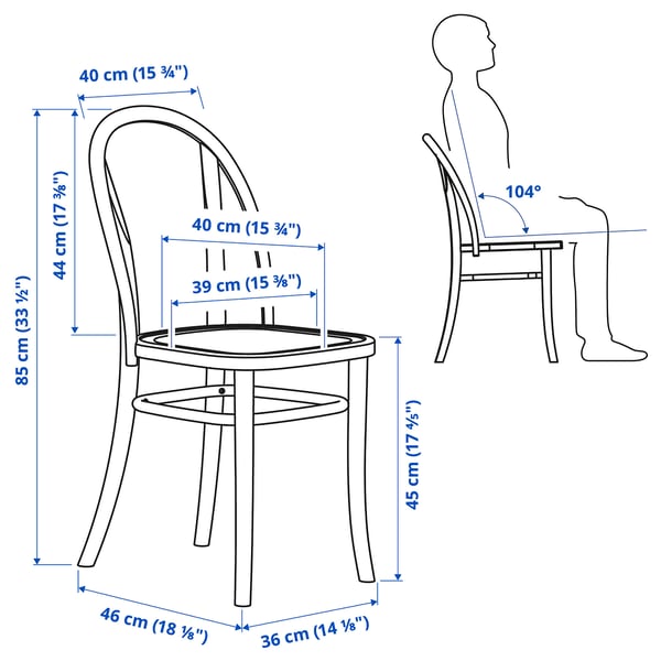IDANÄS / SKOGSBO Table et 2 chaises, blanc/brun foncé, 51/86x96 cm