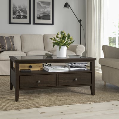 IDANÄS Table basse, brun foncé teinté, 107x55 cm