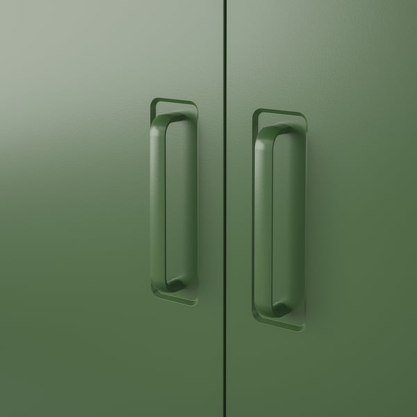 IDÅSEN Élément avec portes et tiroirs, vert foncé, 80x47x119 cm