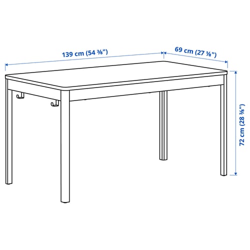 IDÅSEN Piètement pour plateau, gris foncé, 139x69x72 cm
