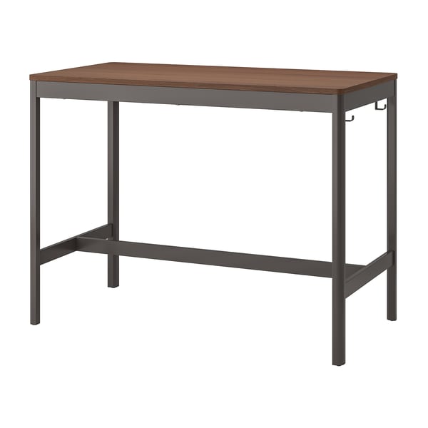 IDÅSEN Table, brun/gris foncé, 140x70x105 cm