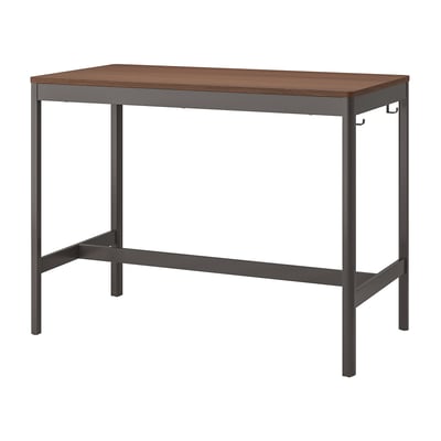 IDÅSEN Table, brun/gris foncé, 140x70x105 cm