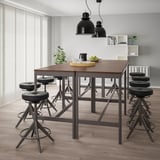 IDÅSEN Table, brun/gris foncé, 140x70x105 cm