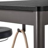 IDÅSEN Table, noir/gris foncé, 140x70x105 cm