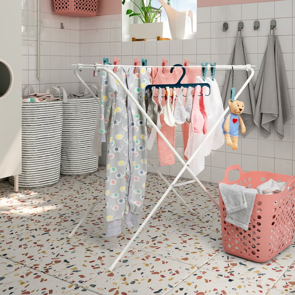 JÄLL Étendoir à linge, int/ext, blanc