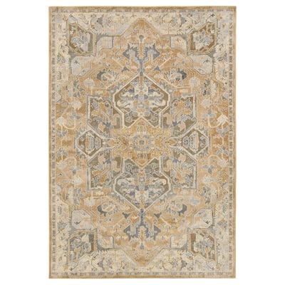 JÄRNVÄG Tapis, poils ras, motif décoratif beige/beige foncé, 133x195 cm