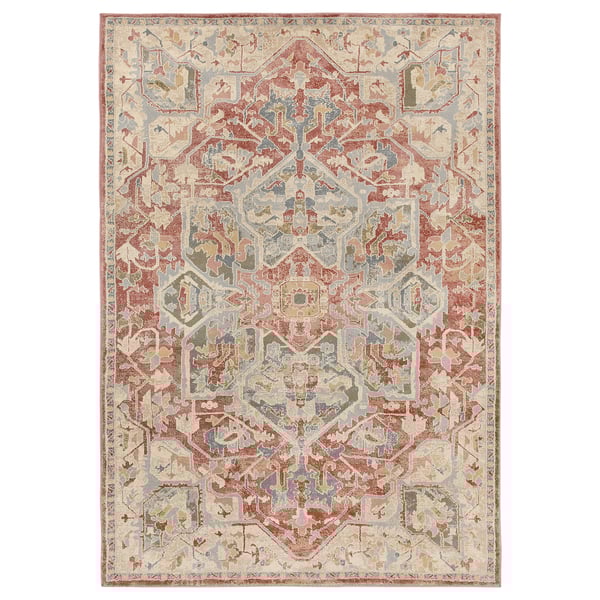 JÄRNVÄG Tapis, poils ras, motif décoratif rose/beige, 160x230 cm