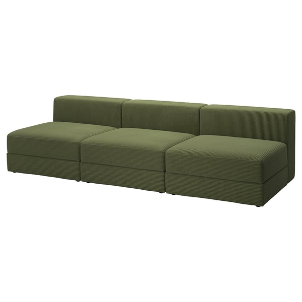 JÄTTEBO Canapé modulable 4,5 places, Samsala vert-jaune foncé