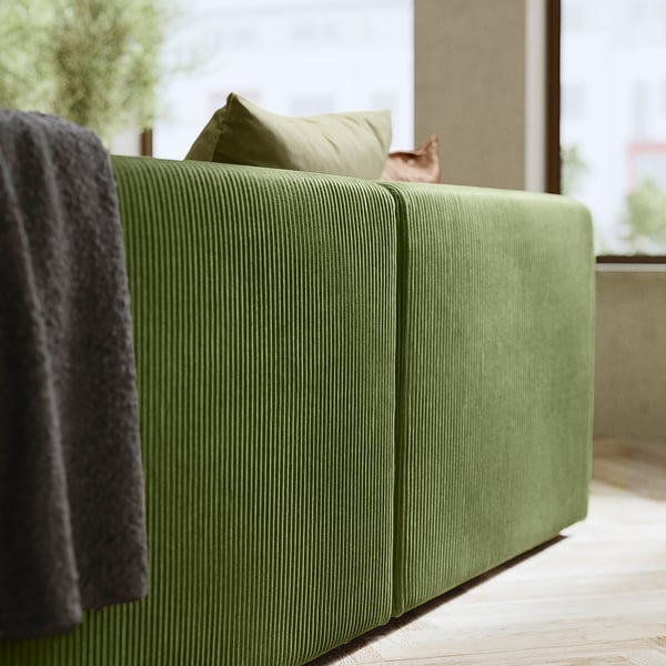 JÄTTEBO Canapé modulable 4,5 places, Samsala vert-jaune foncé