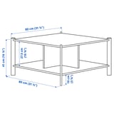 JÄTTESTA Table basse, blanc/bambou clair, 80x80 cm