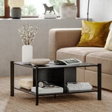 JÄTTESTA Table basse, noir, 80x80 cm