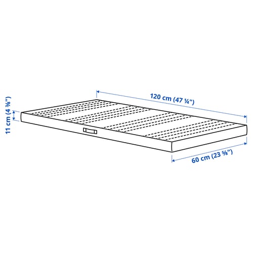 JÄTTETRÖTT Matelas ressorts ensachés lit bébé, blanc, 60x120x11 cm