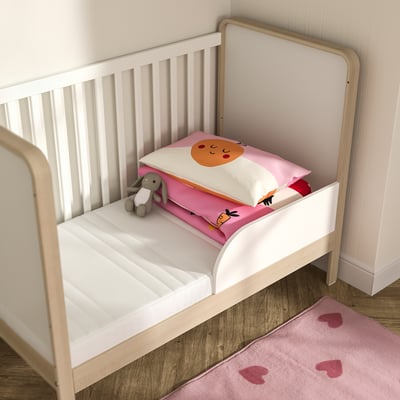 JÄTTETRÖTT Matelas ressorts ensachés lit bébé, blanc, 60x120x11 cm