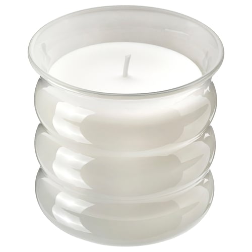 JUVELTRAST Bougie parfumée dans verre, fleurs roses beige claire, 50 hr